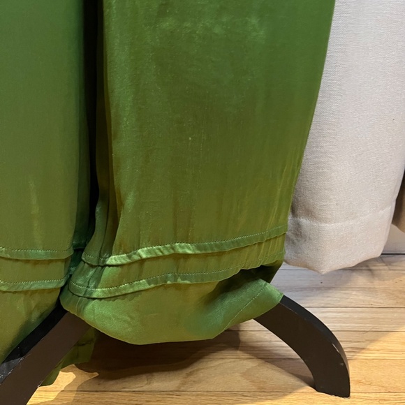 Free People Green Satin Wide Leg Jumpsuit Size S - Picture 6 of 16
